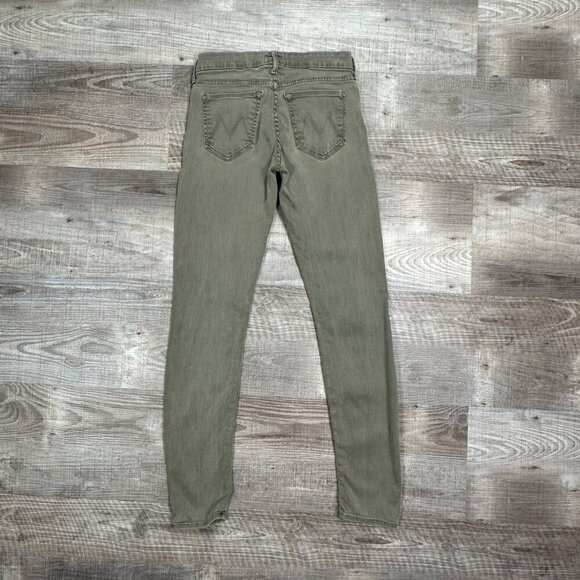 Mother Women's Size 26 x 29" The Looker Pop Skinny Jeans Green/Gray Low Rise - Picture 2 of 14